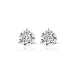 950 Platinum 3.00ct Lab Diamond 3-Prong Martini Stud Earrings