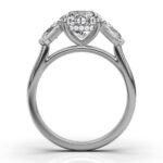 950 Platinum 2ct Super Cut Natural Diamond Three Stone Bullet Engagement Ring - Image 4