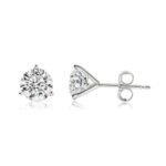 950 Platinum 4.00ct Lab Diamond 3-Prong Martini Pushback Stud Earrings