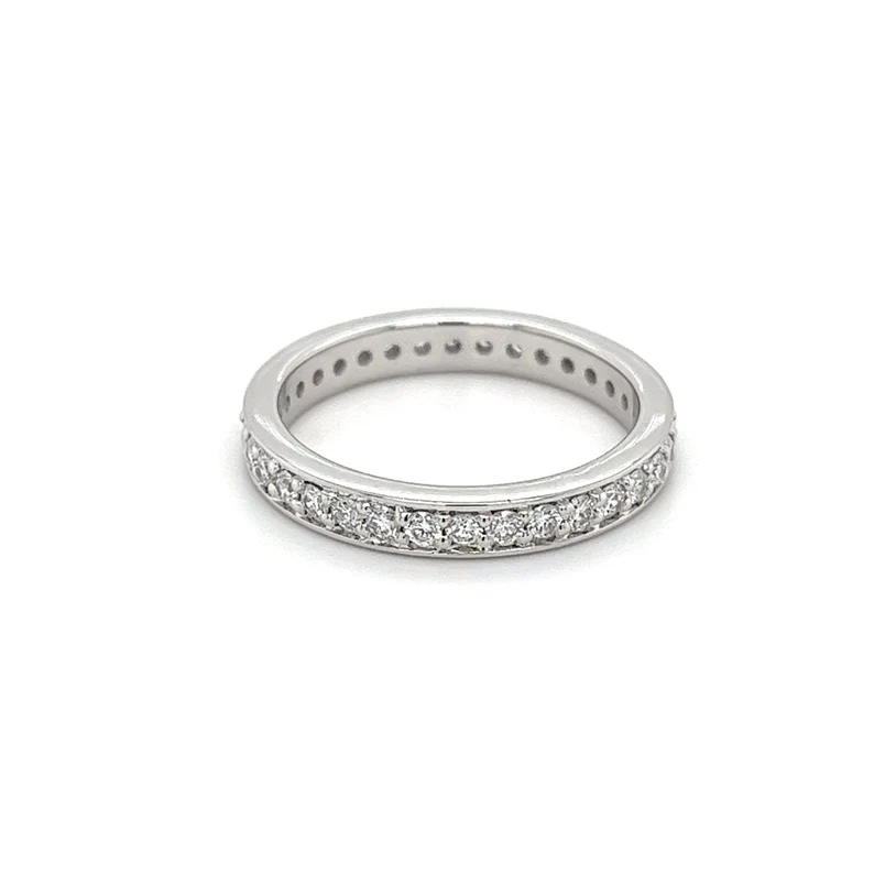 950 Platinum 0.75ct Round Lab Diamond Eternity Wedding Band