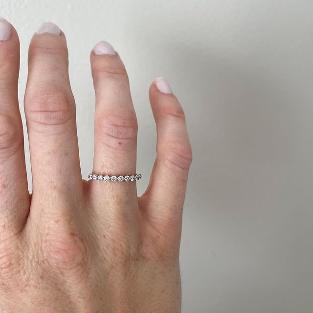 950 Platinum Moissanite Diamond Eternity Ring