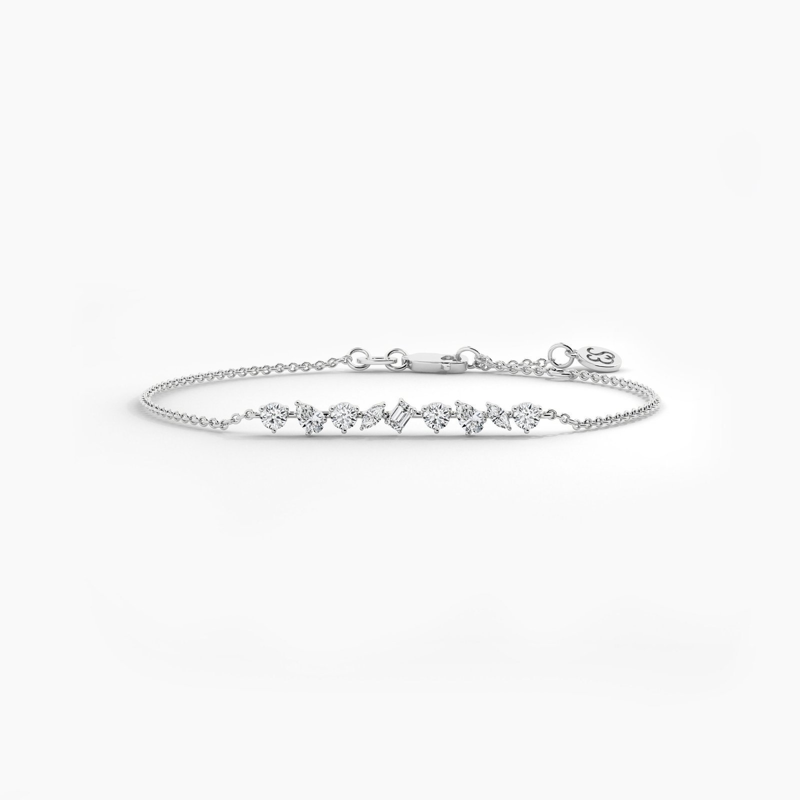 950 Platinum 0.90ct Multi-Shape Moissanite Diamond Bracelet