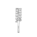 950 Platinum 1.00Ct Baguette Cut Lab Diamond Chevron Wedding Band - Image 2