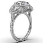 950 Platinum 2ct Round Natural Diamond Micro Prong Engagement Ring - Image 3