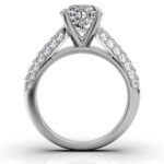 950 Platinum 2ct Super Cut Natural Diamond Pave Engagement Ring - Image 4