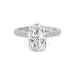 950 Platinum 3.04ct Oval Natural Diamond Solitaire Engagement Ring