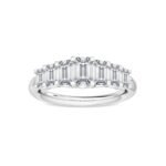 950 Platinum 1.70ct Emerald Cut Lab Diamond Wedding Band