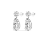 950 Platinum 2.19ct Pear & Round Cut Lab Diamond Earrings - Image 2