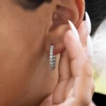 950 Platinum 2.00ct Natural Diamond Huggie Earrings - Image 3