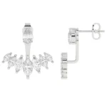 950 Platinum 2.08ct Marquise Moissanite Diamond Earrings - Image 3