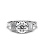 950 Platinum 2.5ct Round Natural Diamond Three Stone Engagement Ring