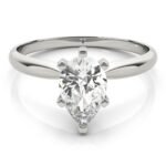 950 Platinum 1ct Pear-Cut Lab Diamond 6-Prong Engagement Ring