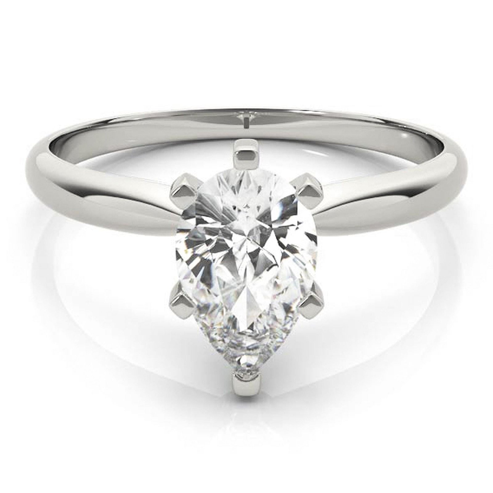 950 Platinum 1ct Pear-Cut Lab Diamond 6-Prong Engagement Ring