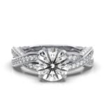 950 Platinum 2ct Round Natural Diamond Prong Setting Engagement Ring