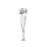 950 Platinum 1Ct Round Natural Diamond 4-Prong Engagement Ring - Image 2
