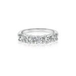 950 Platinum 1.50ct Moissanite Diamond 5 Stone Anniversary Ring