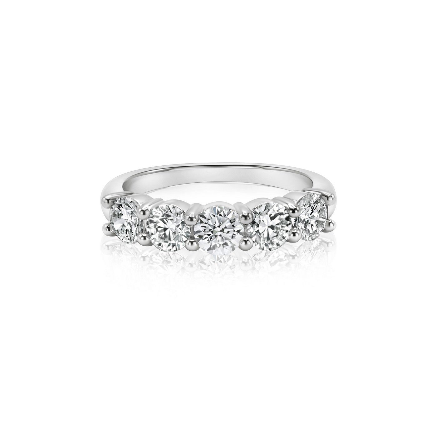 950 Platinum 1.50ct Natural Diamond 5 Stone Anniversary Ring