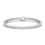 950 Platinum 9.22ct Round Lab Diamond Four-Prong Tennis Bracelet
