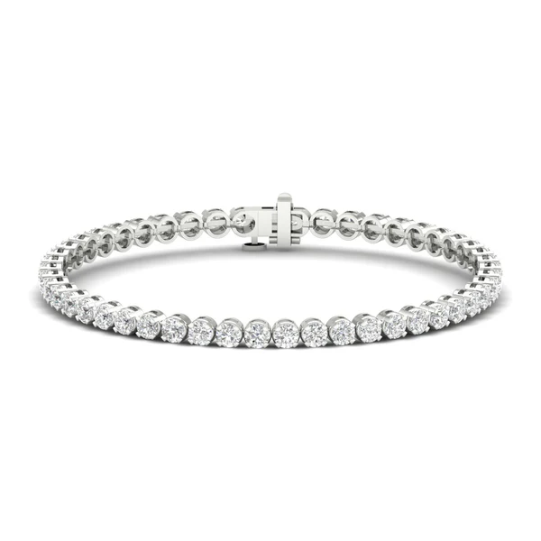 950 Platinum 9.22ct Round Lab Diamond Four-Prong Tennis Bracelet
