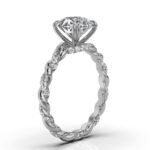 950 Platinum 2ct Round Natural Diamond Split Shank Engagement Ring - Image 2