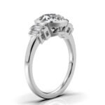 950 Platinum 2ct Round Natural Diamond Halo Engagement Ring - Image 3