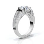 950 Platinum 2ct Oval Natural Diamond Split Shank Engagement Ring - Image 2