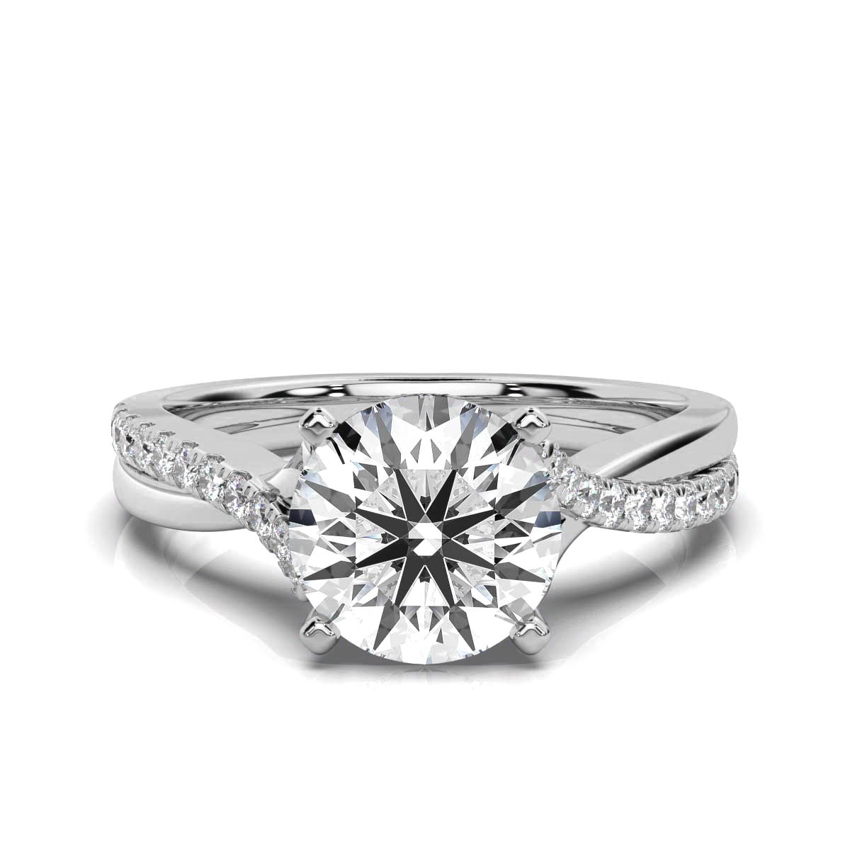 950 Platinum 2.2ct Round Natural Diamond Engagement Ring