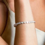 950 Platinum 9.15ct Oval Moissanite Diamond Single-Stone Protective Symbol Bracelet - Image 2