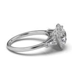 950 Platinum 2ct Round Natural Diamond Halo Engagement Ring - Image 4