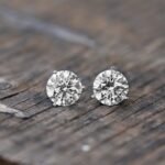 950 Platinum 6ct Moissanite Diamond Martini Pushback Earrings - Image 2