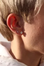 950 Platinum 0.60ct Round Moissanite Diamond Solitaire Stud Earrings - Image 5