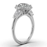 950 Platinum 2ct Round Natural Diamond Halo Engagement Ring - Image 3