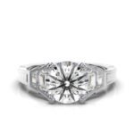 950 Platinum 2ct Super Cut Natural Diamond Trapezoid Gift Engagement Ring