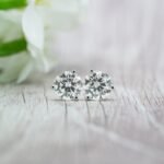 950 Platinum 4.00ct Lab Diamond 3-Prong Martini Pushback Stud Earrings - Image 3