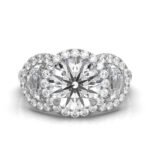 950 Platinum 2ct Round Natural Diamond Micro Prong Engagement Ring