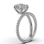 950 Platinum 2ct Super Cut Natural Diamond Split Shank Engagement Ring - Image 4