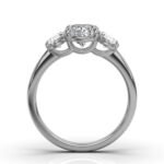 950 Platinum 2ct Oval Natural Diamond Prong Engagement Ring - Image 4