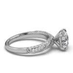 950 Platinum 2ct Super Cut Natural Diamond Pave Set Engagement Ring - Image 4