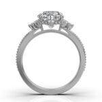 950 Platinum 2.2ct Round Natural Diamond Prong Halo Engagement Ring - Image 4