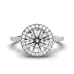 950 Platinum 2ct Round Natural Diamond Halo Claw Engagement Ring - Image 2