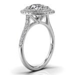 950 Platinum 2ct Round Natural Diamond Double Halo Engagement Ring - Image 3