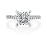 950 Platinum 2.25ct Princess Lab Diamond Pave Engagement Ring - Image 5