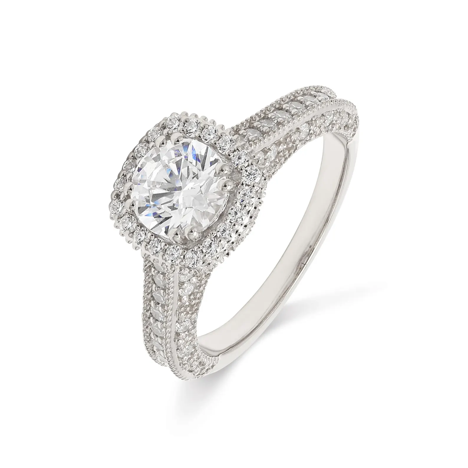 950 Platinum 1.83ct Round Lab Diamond Halo Engagement Ring