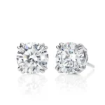 950 Platinum 0.60ct Round Moissanite Diamond Solitaire Stud Earrings