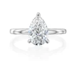 950 Platinum 3ct Pear Cut Natural Diamond Prong Engagement Ring