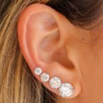 950 Platinum Brilliant Moissanite Diamond Martini  Stud Earring - Image 2