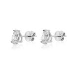 950 Platinum 1.0ct Pear Moissanite Diamond Stud Earrings - Image 2