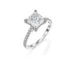 950 Platinum 2.25ct Princess Lab Diamond Pave Engagement Ring - Image 2