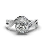 950 Platinum 2.1ct Super Cut Moissanite Diamond Oval Engagement Ring