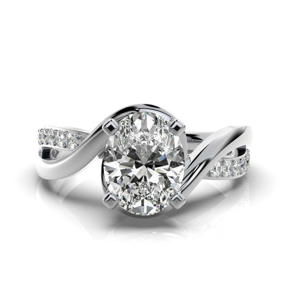 950 Platinum 2.1ct Super Cut Natural Diamond Oval Engagement Ring